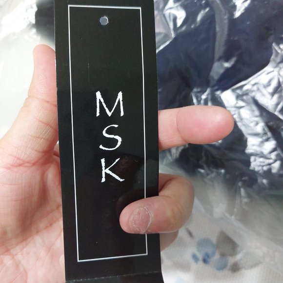 MSK Rose Flower Black White Summer Sheer Fabric Comfortable Summer Dress 8P - Picture 8 of 11